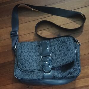 Vera Bradley Black Quilted Messenger Bag